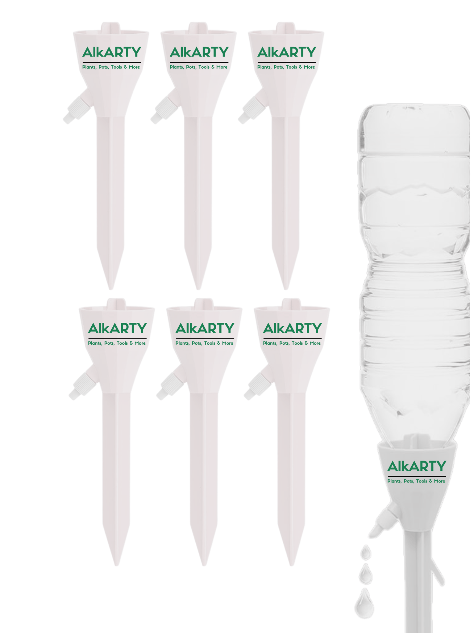Automatic Plant Waterers with Leak-Proof Design,6 Pcs , Assorted colours ,UV Protected, Slow Release Control Valve Switch, Water Drippers, Assorted colours