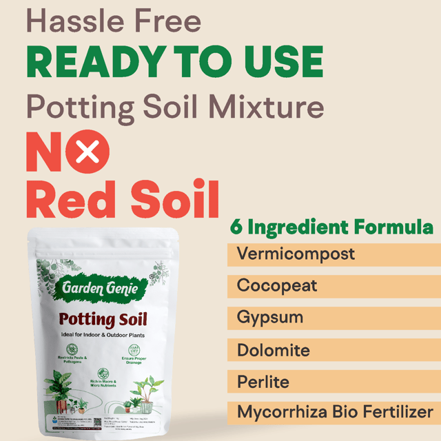 Garden Genie Potting Soil Mix for Plants | Ready to Use Potting Mix Fertilizer for Indoor Outdoor Home Garden, 1 Kg