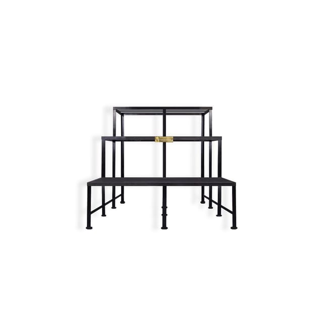 3-Tier Iron Bench Stand | 3 Feet Length| Black Finish