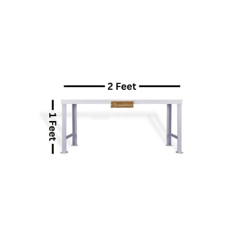 Heavy Duty Iron Plant Stands | White Powder Coated |Set of 2 |2Ft–6Ft Length, 1Ft Height | Indoor Outdoor Balcony Garden Use