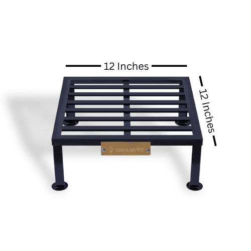 Heavy-Duty Iron Square Plant Stand Set of 2 | Black| 12", 15", 18" Inches| Strong, Durable for Large Pots| Indoor & Outdoor Use- Balcony, Garden, Living Room