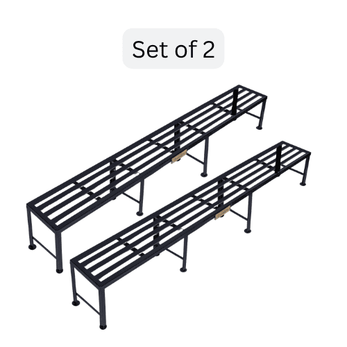 Metal Pot Stand for Big Size Plants Heavy Duty | 3ft-6ft Length, 1ft Height| Iron Bench Plant Stand Set of 2 | Rectangle Multiple Planter Base| Indoor & Outdoor, Balcony & Terrace