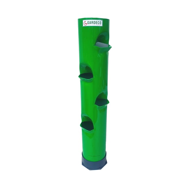 Regular Vegetable Tower - Vertical Soil Based Planter Perfect for Home Vegetable Gardening (for 4+1 Big Vegetable Plants) - Green by GARDECO