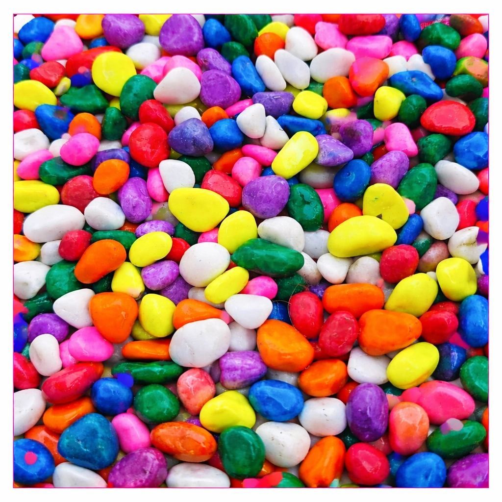 Pebbles For Aquarium 5kg Pack ,!6-18 mm size, Coloured Stones, Pebbles For Pots and Garden Decoration [RAJ GARDEN PLANTS]