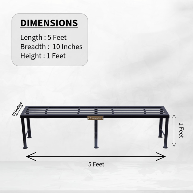 Metal Pot Stand for Big Size Plants Heavy Duty | 3ft-6ft Length, 1ft Height| Iron Bench Plant Stand Set of 2 | Rectangle Multiple Planter Base| Indoor & Outdoor, Balcony & Terrace