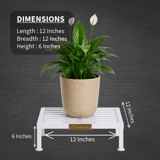 White Iron Plant Stands | Set of 4 Heavy-Duty |12, 15, 18 inch | Strong & Durable for Large Pots | Indoor & Outdoor Use