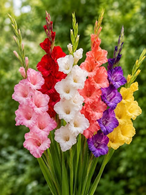 Gladiolus Mixed Flower Bulbs – Pack of 10 | Assorted Color Summer Flowering Bulbs